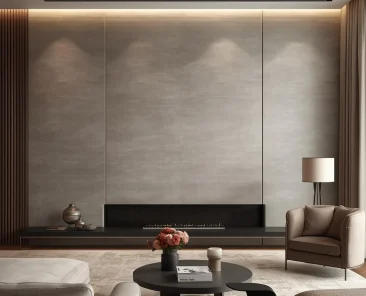 necesito la foto de UNA PARED de microcemento de un living de lujo