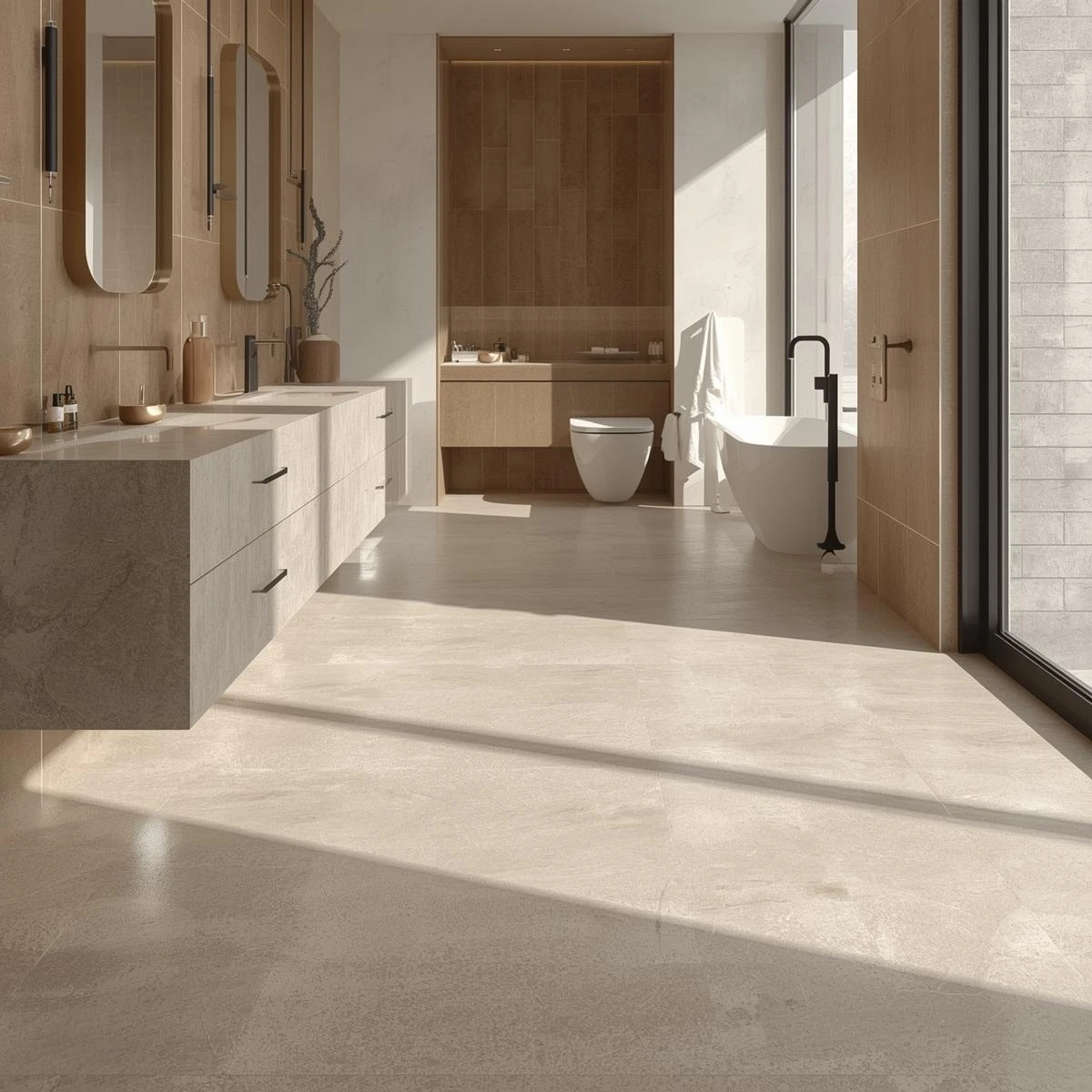 necesito la foto de un baño de lujo con piso de microcemento (2)