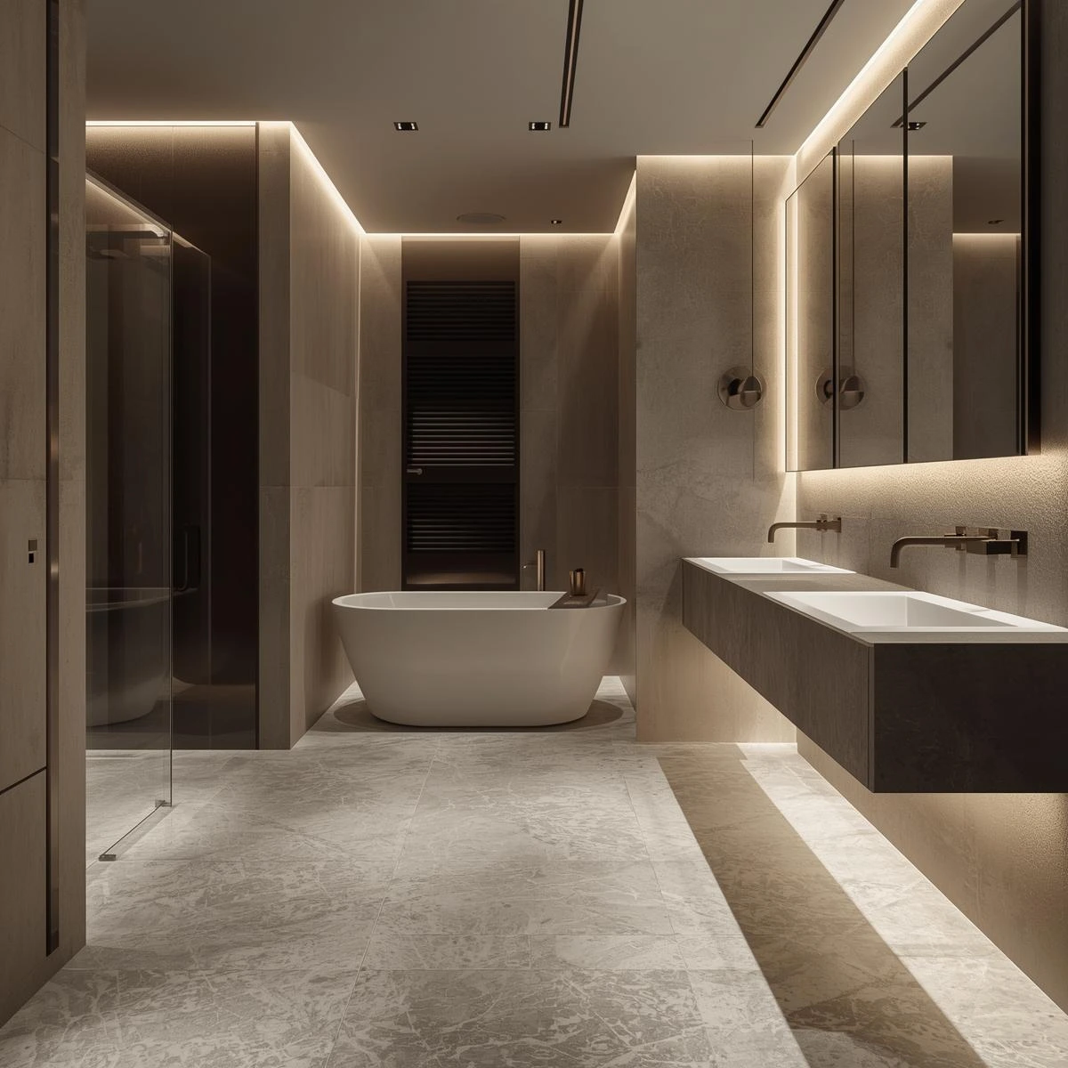 necesito la foto de un baño de lujo con piso de microcemento (3)