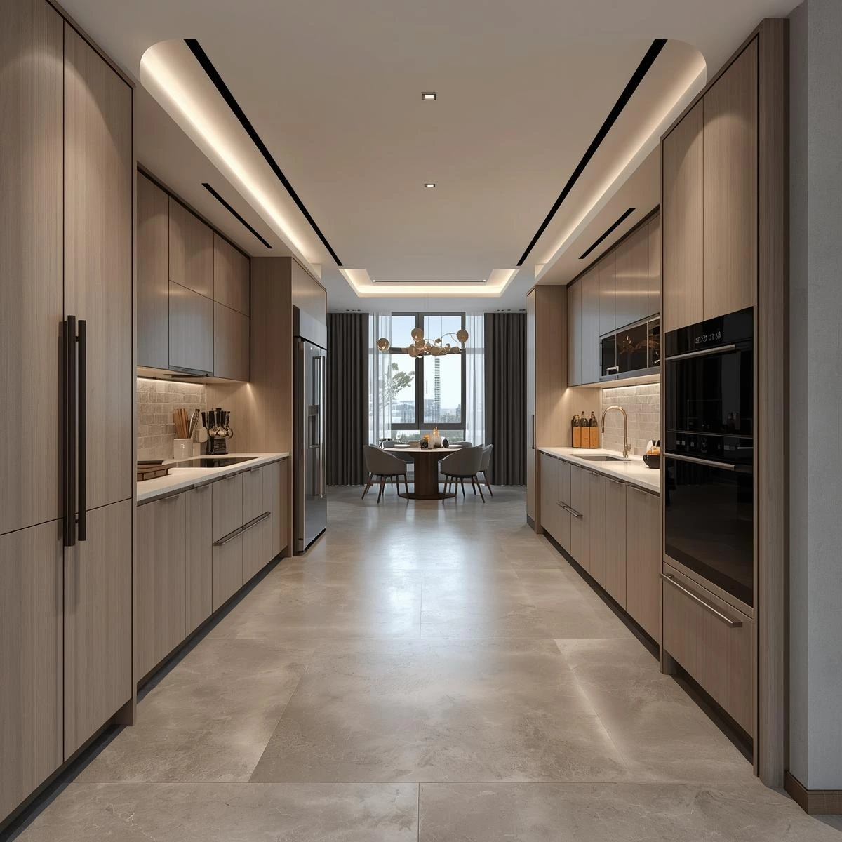 necesito la foto de una cocina de lujo con piso de microcemento (1)