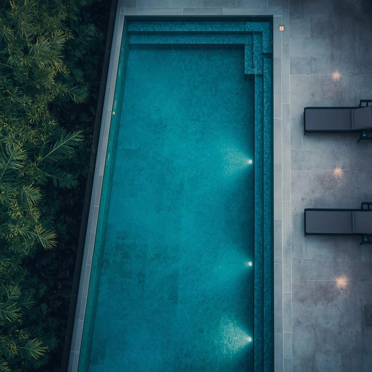 necesito la foto de una piscina de lujo, con borde de microcemento